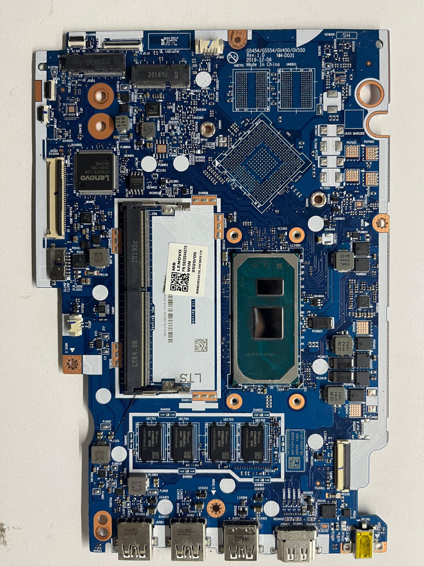 NM-D031 Lenovo IdeaPad 3 15IIL05 REV 1.0 Anakart