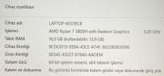 Lenovo İdeapad Gaming 3 15ACH6 AMD Ryzen 7 5800H NVIDIA GeForce RTX 3060 16GB RAM 512GB SSD