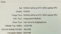 Monster Abra A7 V11.4 Intel® Core™ İ7-11800H CPU @ 2.30GHz 16GB Ram 1TB Samsung SSD NVIDİA GeForce RTX 3050 (4GB)  17.3 144HZ Ekran