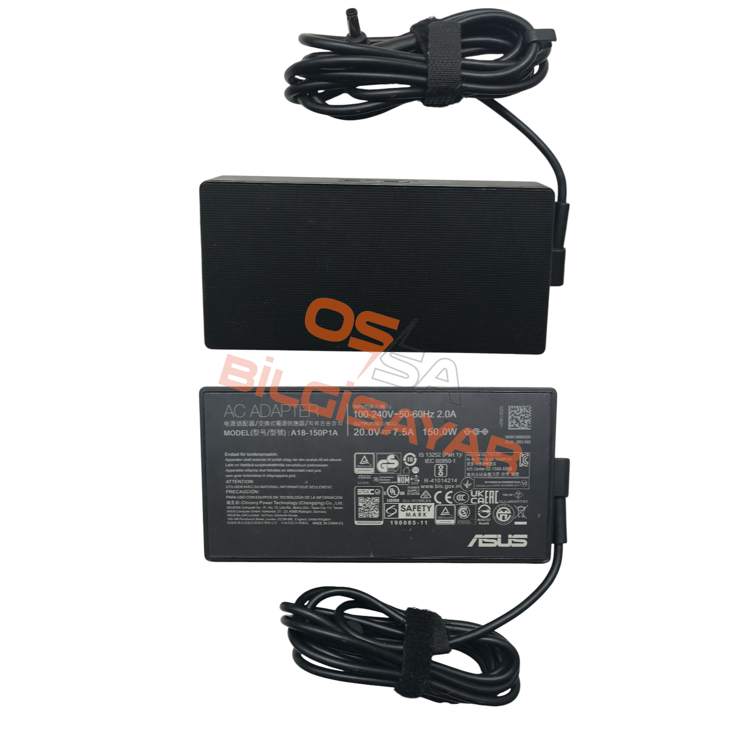 Orjinal Asus 20V 7.5A 150W İnce Uç(4.5x3.0mm) Adaptör A18-150P1A