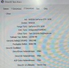 Monster Abra A7 V12.1/İ5-10300H /16GB Ram/NVIDIA GeForce GTX1650 (4GB)/512GB SSD U3GYXZDQJV