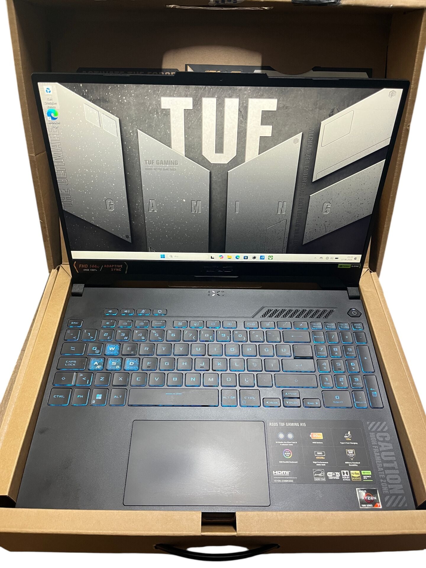 Kutulu Garantili Asus TUF Ryzen 7 7435HS 16 Ram 512 GB RTX 4050