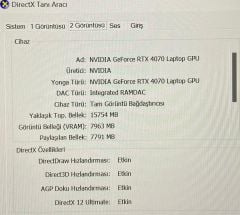 Garantili Asus TUF FA607P A16 / AMD Ryzen™ 9 7940HX / NVIDIA® GeForce RTX™ 4070 (8GB) / 1TB PCIe Gen4 SSD / 16GB DDR5 5200Mhz / Wİ-Fİ 6 / 165Hz 2560x1600 (2.5K) 16'' QHD+ Ekran / 2025.07.22 Garantili / EPDD4AJXY1