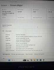 Kutulu Monster Abra A5 V16.7 i5 11400H 16 Ram 1 TB GTX 1650