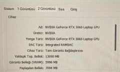Garantili Lenovo Legion 5 15ACH6H /AMD Ryzen 7 5800H/1TB NVMe M.2 SSD/NVIDIA GeForce RTX 3060 6GB GDDR6/16GB DDR4 3200 MHz/Garantisinin Bitiş Tarihi: 2025.07.21