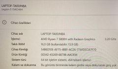 Garantili Lenovo Legion 5 15ACH6H /AMD Ryzen 7 5800H/1TB NVMe M.2 SSD/NVIDIA GeForce RTX 3060 6GB GDDR6/16GB DDR4 3200 MHz/Garantisinin Bitiş Tarihi: 2025.07.21