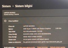 Lenovo Gaming 3 15ACH6 /AMD Ryzen 7 5800H/16GB DDR4 3200 MHz/NVIDIA GeForce RTX3060 (6GB) GDDR6/AMD Radeon (2GB)/512GB SSD/165Hz 15,6'' 1920x1080 FHD Ekran