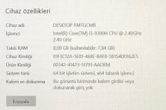 Nitro AN515-54 /İ5-9300H/8 RAM/GTX 1650/120 SSD/1TB HDD
