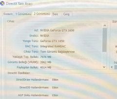 Nitro AN515-54 /İ5-9300H/8 RAM/GTX 1650/120 SSD/1TB HDD