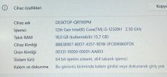 Garantili/Lenovo V15 G4 IAH - Type 83FS /Intel® Core™ İ5-12500H/16 GB 2666 MHz DDR4/512 GB SSD/60Hz 15.6'' İnç 1920x1080 FHD Ekran