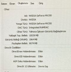 Hp 15-eg0010nt / İntel Core İ5-1135G7/16GB DDR4/512 SSD/NVIDIA GeForce MX350 (2GB)