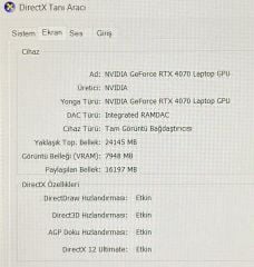 Faturalı Garantili Asus TUF FX507VI-LP141W /İ7-13620H/RTX 4070(8)/1TB M2/32GB DDR5 4800MHz/FHD 144Hz/Garanti Bitiş Tarihi- 2026/10/15