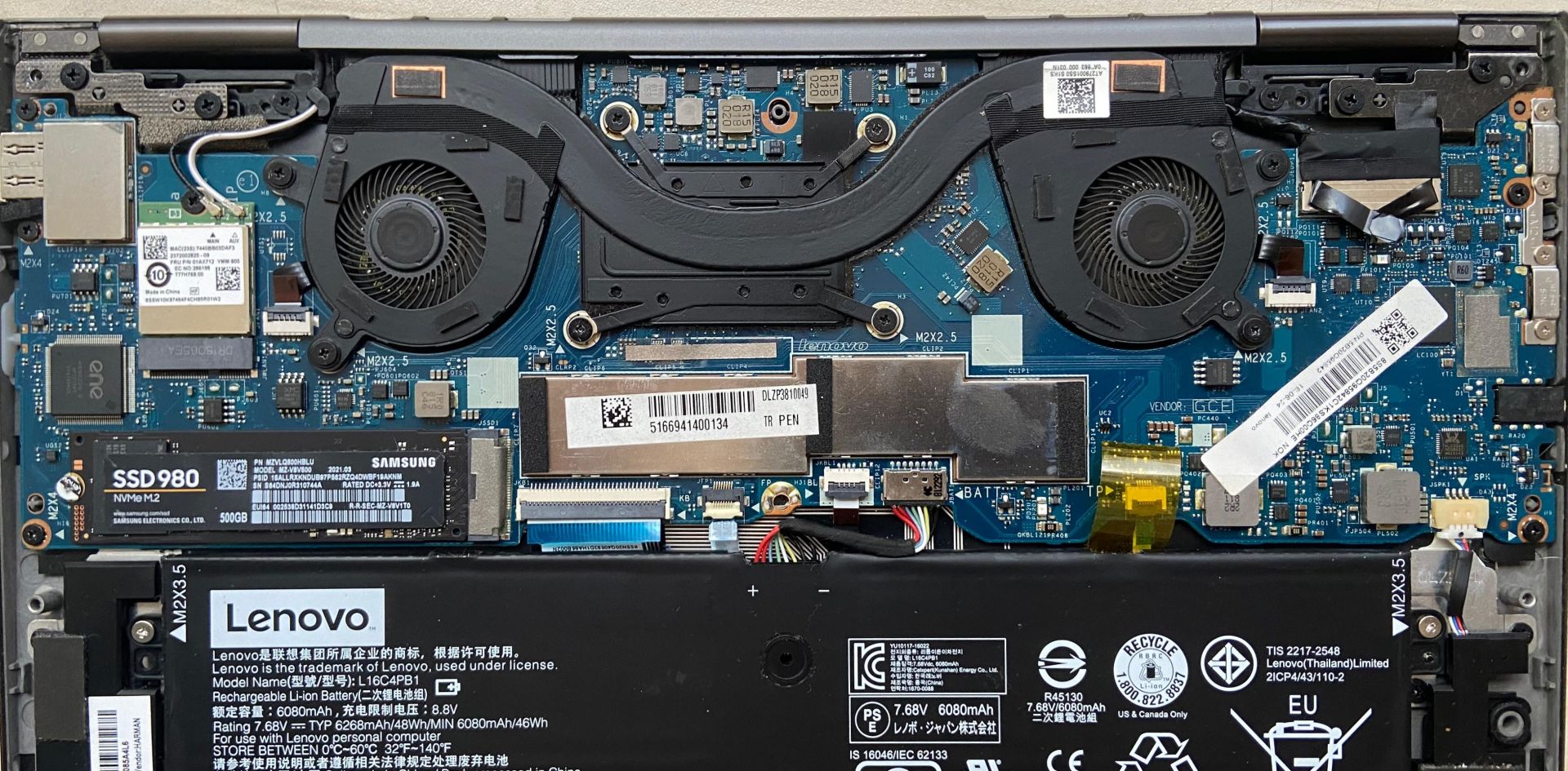 Lenovo Yoga 730-13IKB i7-8550U SR3LC İşlemcili On Board Notebook Anakart LA-F571P