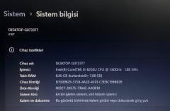Lenovo İdeapad 320-15IKB / Intel® Core™ İ5-8250U (8.Nesil) 8TH GEN / Radeon 530(2GB) / 240-SSD / 8GB RAM DDR4 / 1366x768 HD 60Hz