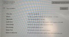 Hp 15-da2023nt /  i5 10.Nesil  /8GB RAM /1TB HDD /120 SSD / NVIDIA GeForce MX110 (2GB)