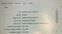 Hp 15-da2023nt /  i5 10.Nesil  /8GB RAM /1TB HDD /120 SSD / NVIDIA GeForce MX110 (2GB)