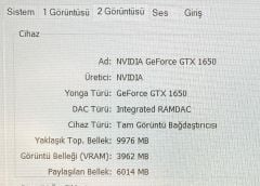 Excalıbur G770 /İ5-11.Nesil/12 Ram/512 SSD/GTX 1650/144Hz
