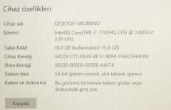 Monster Abra A7 V7.1 /İ7-7.Nesil/16Ram/1Tb HDD/240 SSD/Gtx1050