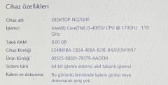 Toshiba Satellite C55-C5270 / İ3-4.Nesil / 8 Ram / 240 SSD