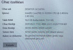 Kutulu Monster Abra A5 V16.6 / İ5-10.Nesil / 16 Ram / 240 SSD / GTX 1650 Ti /