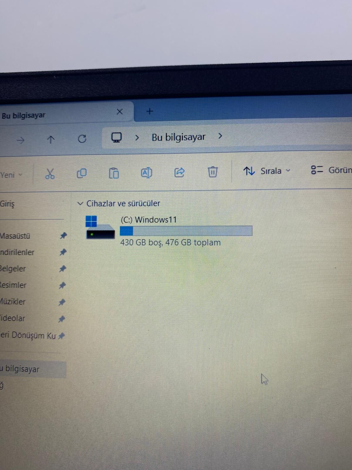 Garantili Lenovo Laptop R5-7520U 16 Ram 512 SSD