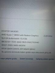 Dell G15 AMD R7 5800H 16 RAM 512 SSD NVİDİA RTX 3050 4 GB E.kart