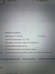 Garantili Lenovo LOQ R7-7435HS 24 RAM 512 SSD RTX4060 8 GB 144Hz