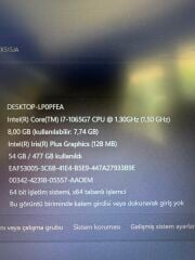 Asus X515J i7-1065G7 8 RAM 512 SSD Arapça Klavye