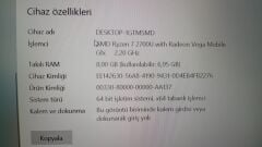Asus X505Z Anakart AMD R7-2700U 8 GB RAM Radeon Vega 10 E.Kart