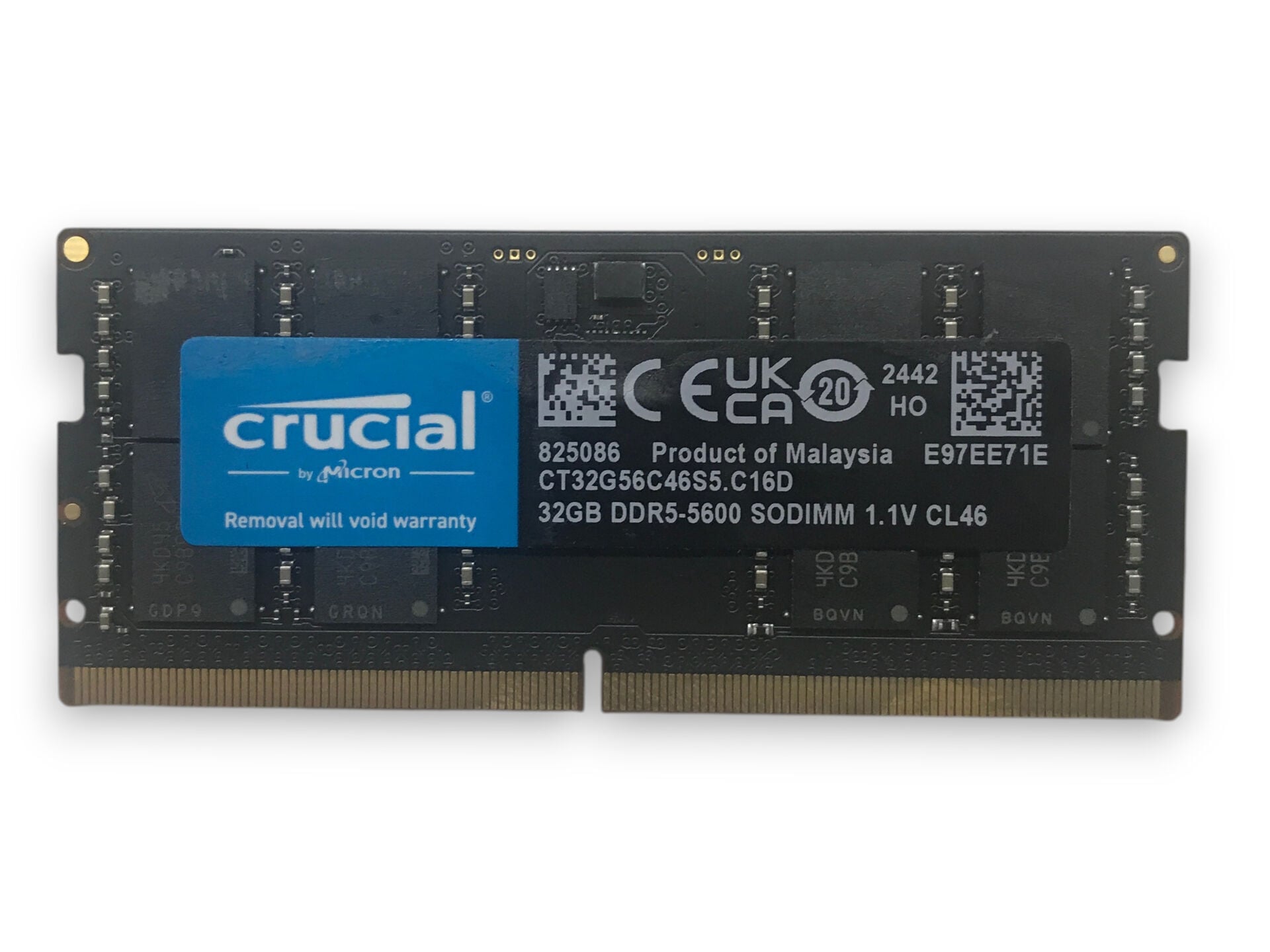 Crucial 32 GB DDR5 5600 MHz Laptop RAM CT32G56C46S5C16D