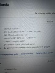 Monster Tulpar İ7 12.Nesil / 64 Ram / 1 TB SSD / RTX 4060 8 GB