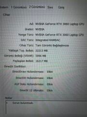 Hp Victus 16-D1004NT İ7-12700H 32 RAM 512 SSD RTX 3060 E.kart