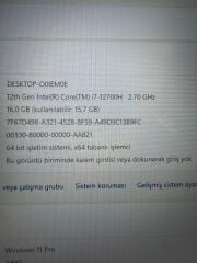 Msi Katana İ7-12700H 16 RAM 512 SSD RTX 3050 Ti 4 GB