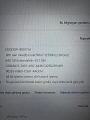 Garantili Excalibur G870 İ7 12700H / 64 Ram / 2 TB SSD / RTX 4070 8 GB 105W