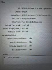 Msi Katana GF66 İ7-11800H 16 RAM 1 TB SSD RTX 3060 6 GB E.kart