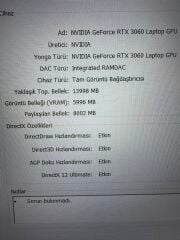 Asus TUF İ7-12650H 16 RAM 512 SSD RTX 3060 6 GB 192 BİT
