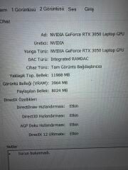 Hp Vıctus i5-12500H 16 RAM 512 SSD RTX 3050 4 GB