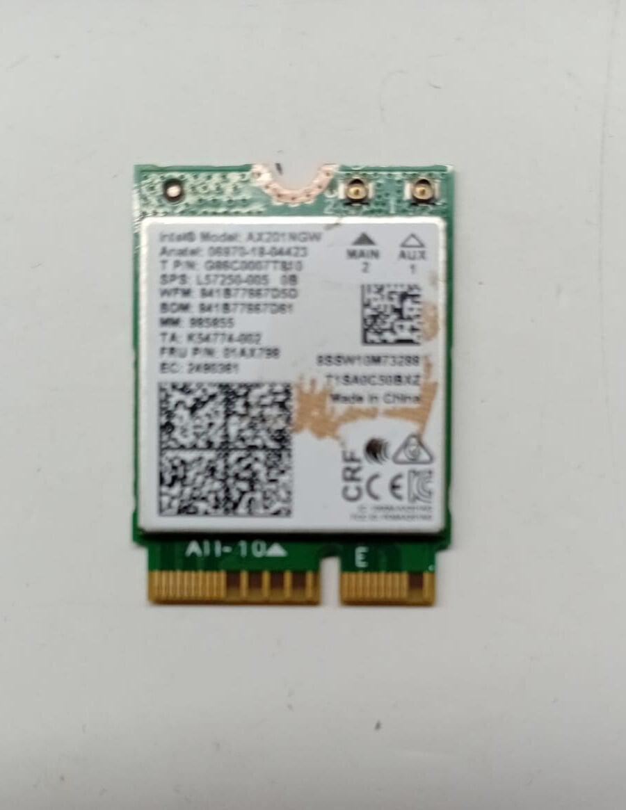 İntel AX201NGW Wİ-Fİ 6  Bluetooth 5.0 Çift Bant 2.4G/5G Kablosuz