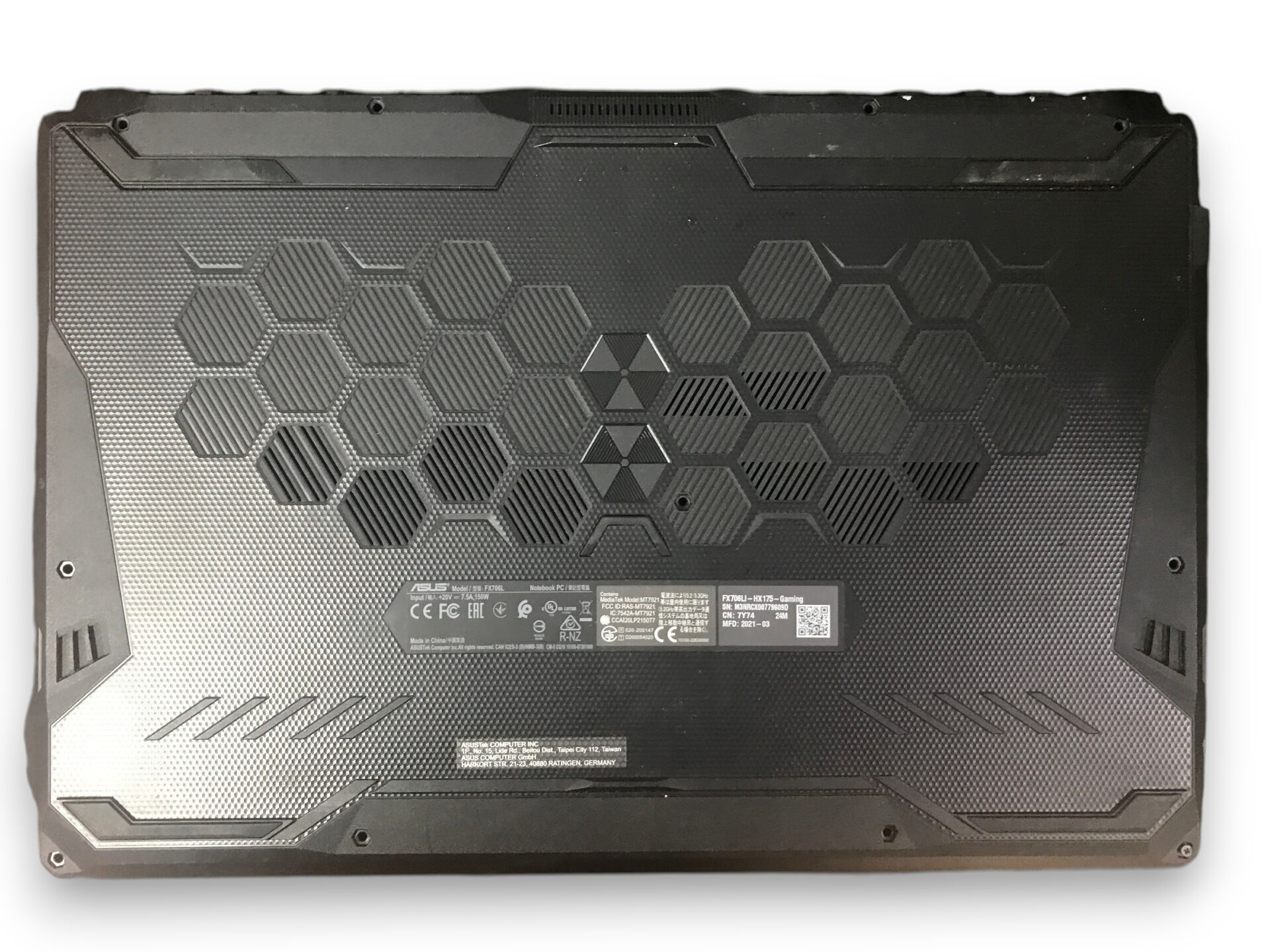 Asus TUF Gaming F17 FX706L Alt Kasa 3CBKYBAJN00