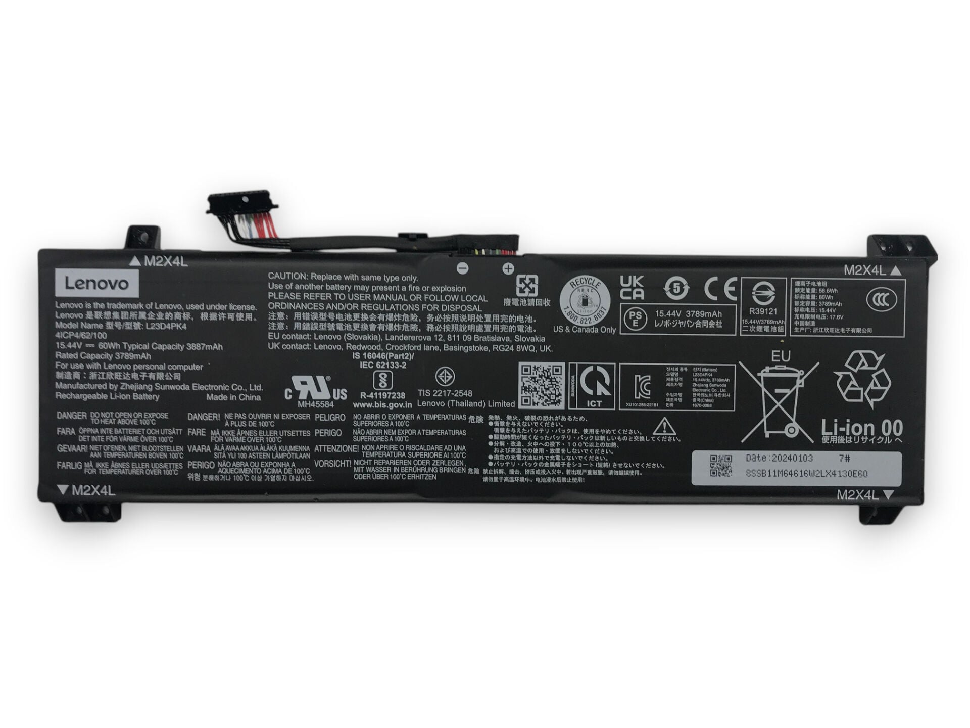 Lenovo LOQ 15IRX9 Batarya 15.44V 3789mAh/60Wh L23D4PK4
